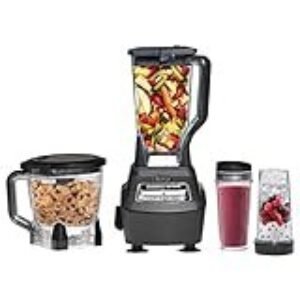Ninja Mega Kitchen System, 1500W, 72 oz. Full-Dimension Blender & 8-Cup Meals Processor with (2) 16 oz. To-Go Cups, Complete Crushing Expertise – Smoothies, Ice Crushing, Purees, Dough & Extra, Black, BL770