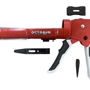 New child Octogun 930-GTD Drip-Free Caulking Gun – Gator Set off Grip | Suits 1/10 Gallon Cartridge |10:1 Thrust Ratio | Clean Hex Rod Cradle with Constructed-in Smoother Instrument | Scraper & Plug Included