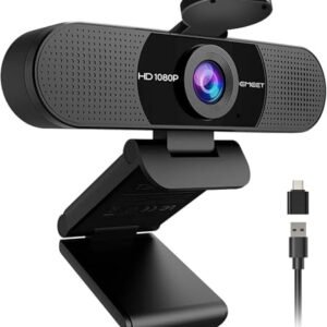 EMEET 1080P Webcam with Microphone, C960 Net Cam, 2 Mics, 90° FOV, USB Sort-A & A-to-C Adapter, Plug&Play Laptop Digicam for On-line Calling, Zoom/Groups/Facetime, Swap 2 Digicam Help, 2025 Model