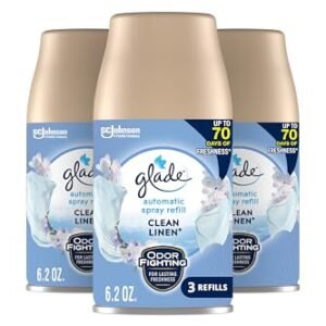 Glade Computerized Spray Air Freshener Refill, Scented Air Freshener for House and Toilet, Clear Linen, 6.2 Oz, 3 Depend