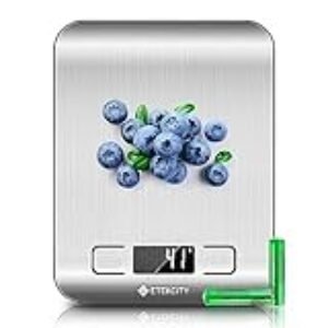 Etekcity Meals Kitchen Scale, Digital Grams and Ounces for Weight Loss, Baking, Cooking, Keto and Meal Prep, LCD Show, Medium, 304 Stainless Metal