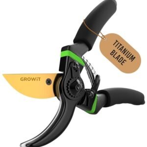 Extremely Sharp Japanese Metal Pruning Shears – Cuts 3X Simpler, Weak Hand Arthritis Clippers, Rust-Resistant Titanium Coated Pruner, Effortlessly Cuts 3/4 Inch