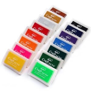 Lsushine Craft Ink Pad Stamps Companion DIY Colour,15 Colour Craft Ink Pad for Stamps, Paper, Wooden Cloth (Pack of 15)