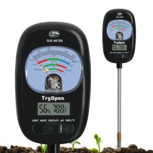 7-in-one Soil Take a look at Equipment, Soil Moisture Meter/PH Meter/Daylight Depth/Fertility Soil Tester, LCD Show Air & Soil Hygrometer Temperature for Backyard, Farm, Garden Care Moisture Meter for Hous Crops