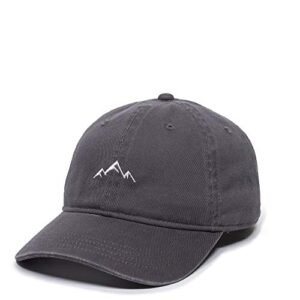Outside Cap Mountain Embroidered Dad Hat â€“ Adjustable Tender Cotton Polo Fashion Unstructured Baseball Cap for Males & Ladies, Charcoal