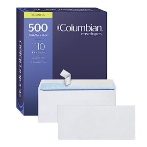 Columbian #10 Safety Envelopes, 500/Field, No Window, 4-1/8 x 9-1/2 Inches, Launch & Seal Self Seal, White (COLO151)