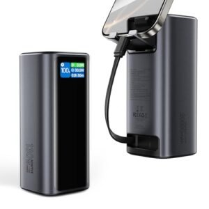 Laptop computer Energy Financial institution, 130W Transportable Charger with Twin Ports & Constructed-in Retractable Cable, 20000mAh Port