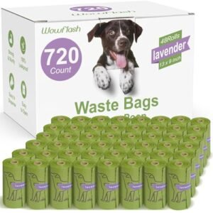 720 Depend Lavender Scented 13” x 9”Canine Poop Baggage Rolls, Leakproof Sturdy & Sturdy Waste Baggage for Doggie Cat Pet