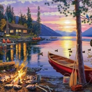 Buffalo Video games – Darrell Bush – Canoe Lake – 1000 Piece Jigsaw Puzzle For Adults – Difficult Puzzle Good for Sport Nights – Completed Dimension Is 26.75 x 19.75