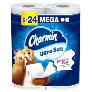 Charmin Extremely Gentle Bathroom Paper 6 Mega Rolls = 24 Common Rolls