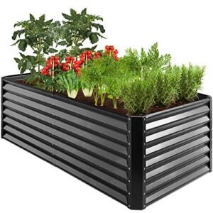 Greatest Alternative Merchandise 6x3x2ft Outside Steel Raised Backyard Mattress, Deep Root Field Planter for Greens,