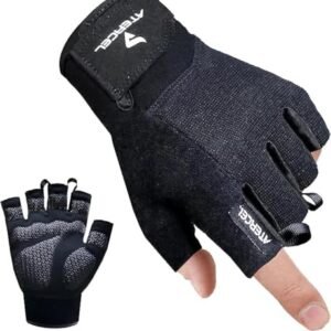 ATERCEL Exercise Gloves for Males and Ladies, Train Gloves for Weight Lifting, Biking, Fitness center, Coaching, Breathable and Comfortable match (Black, L)