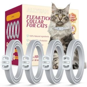 Pure Flea and Tick Collar for Cats – 4 Pack, 8 Months Lengthy-Lasting Safety, Waterproof, Adjustable Measurement for Kittens and Grownup Cats