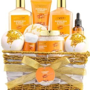 Christmas Presents for Girls Present Basket for Girls – 10 Laptop Almond Milk & Honey Magnificence & Private Care Set – Dwelling Bathtub Pampering Bundle for Enjoyable – Spa Self Care Package – Birthday, Mother, Anniversary Present