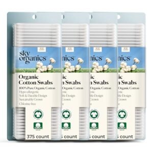 Sky Organics – Natural Cotton Swabs, 1500 ct. – Extremely Comfortable Suggestions – Robust & Sturdy – Hypoallergenic – Chlorine Free – Sustainable – Pure, Vegan & Cruelty Free – Pores and skin Care & Self Care w book