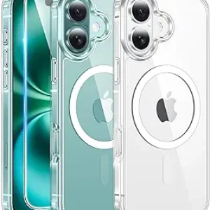 FNTCASE for iPhone 16 Case Clear: Magnetic Telepho...