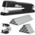 Metallic Stapler Heavy Responsibility 50 Sheet Capability with 1750 Staples and Staple Remover, Full Strip Staplers for Desk, No Jam, Non-Slip for Workplace & Classroom, Black