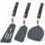Silicone Spatula Turner Set of three, Beijiyi 600°F Warmth Resistant Cooking Spatulas for Nonstick Cookware, Giant Versatile Kitchen Utensils BPA Free Rubber Spatula Set for Egg, Pancake, Fish, Burger