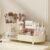Make-up Organizer Countertop Rotating Make-up Organizer for Vainness Giant Capability Beauty Show Case with Make-up Brush Holder Beauty Organizer Countertop（Cream）