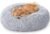 JOLLYVOGUE Small Canine & Cat Beds for Indoor Cats, Donut Cuddler Warming Tender Canine Beds with Anti-Slip Backside, Spherical Calming Fluffy Plush Fake Fur Cushion Mattress for Small Canines (20″, Smoke Gray)